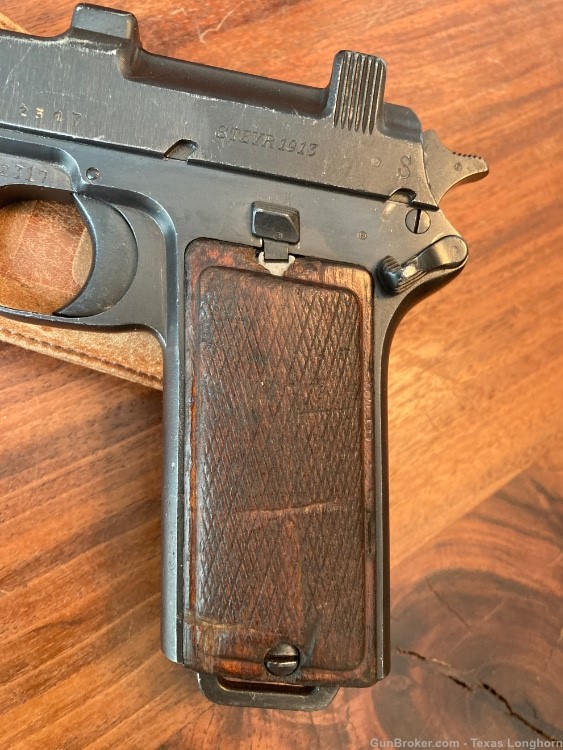 Steyr Hahn Mannlicher M1912 Pistol 9x23mm Iconic WW1 + Holster - Colt 1911-img-1