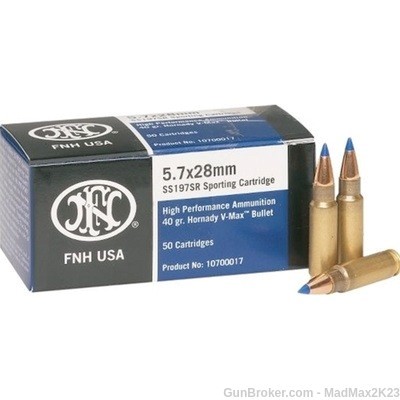 1200 Rounds Federal SS197SR FN 5.7x28mm Ammo 40 Grain Hornady V-Max-img-3