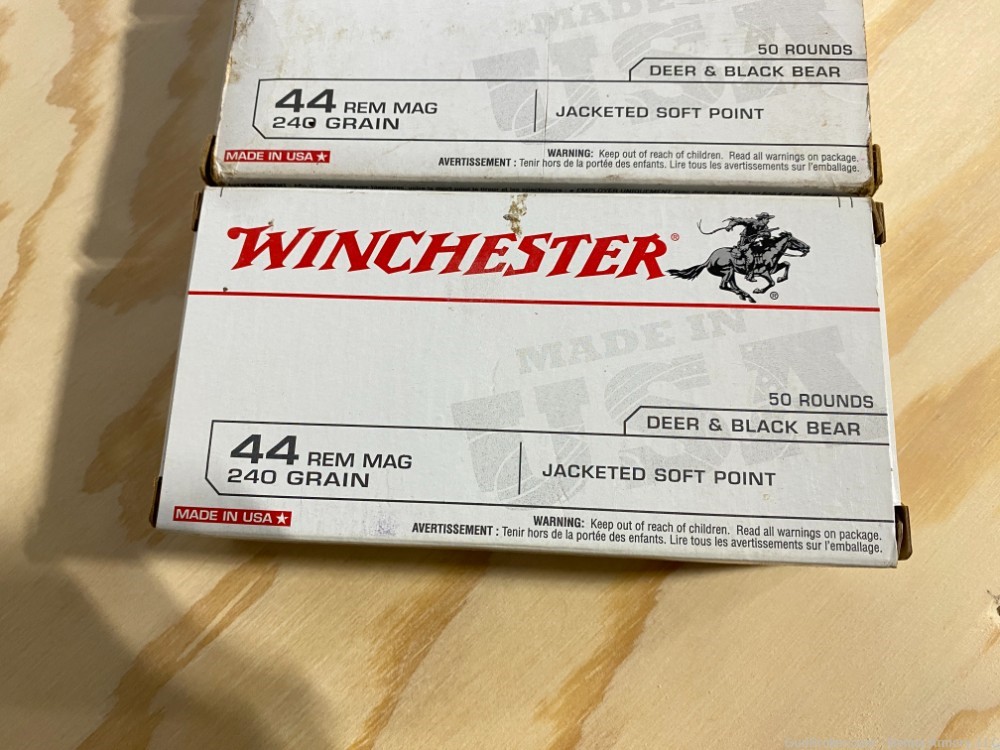 150 Rounds Winchester .44 Remington Magnum 240 Grain JSP Soft-Point -img-1