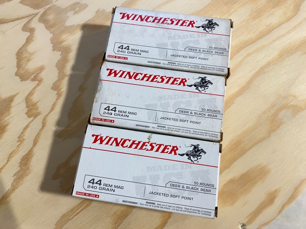 150 Rounds Winchester .44 Remington Magnum 240 Grain JSP Soft-Point -img-0