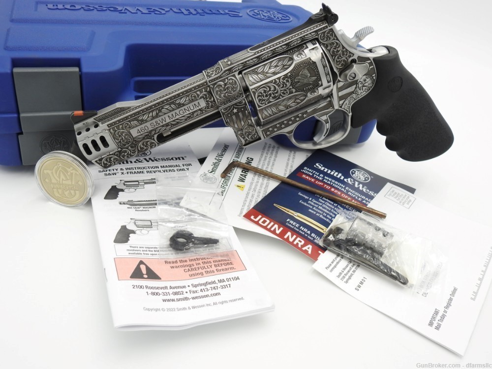 Ultra Rare Custom Engraved Smith & Wesson 460V 460 S&W  5" Comp US Patriot-img-1