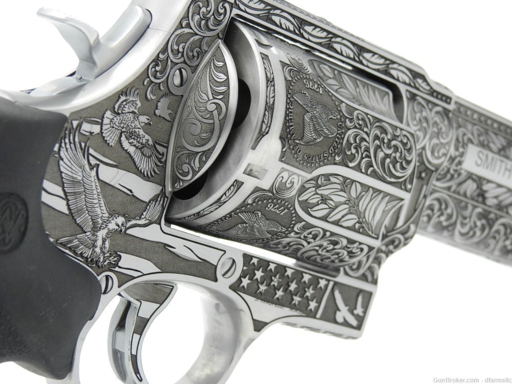 Ultra Rare Custom Engraved Smith & Wesson 460V 460 S&W  5" Comp US Patriot-img-12