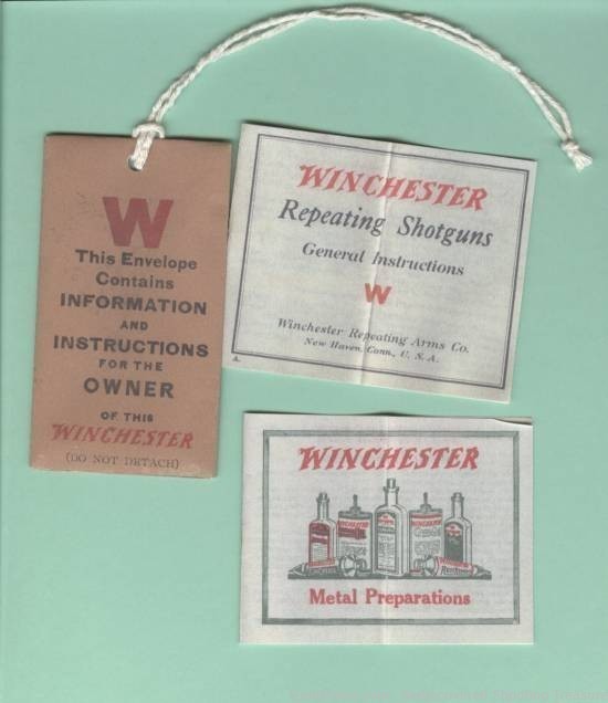 Winchester Models 1897, 1901, 1911, 1912 Hang Tag-img-0