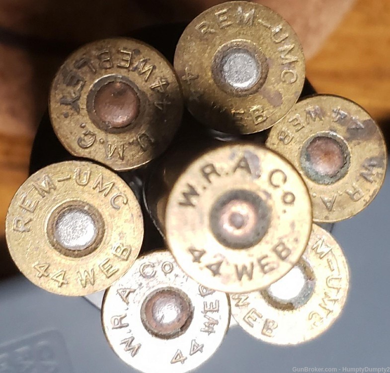 Six Rounds Original Black Powder 44 Webley Ammo UMC Remington Winchester-img-1
