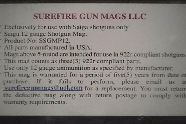 SAIGA 12GA FACTORY 12rd MAGAZINE SSFMP1212-img-1