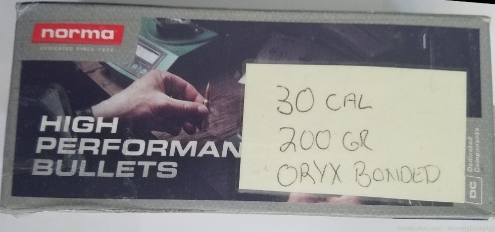 Norma Oryx Bonded 30 Cal .308 200 Grain 100 Bullets Sealed No. 20676391-img-0