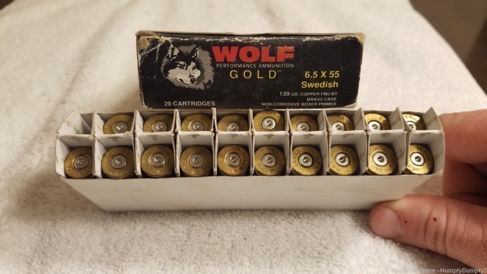 19 Pieces Wolf Gold PPU 6.5 Swedish Mauser 6.5x55 Reoading Brass-img-0