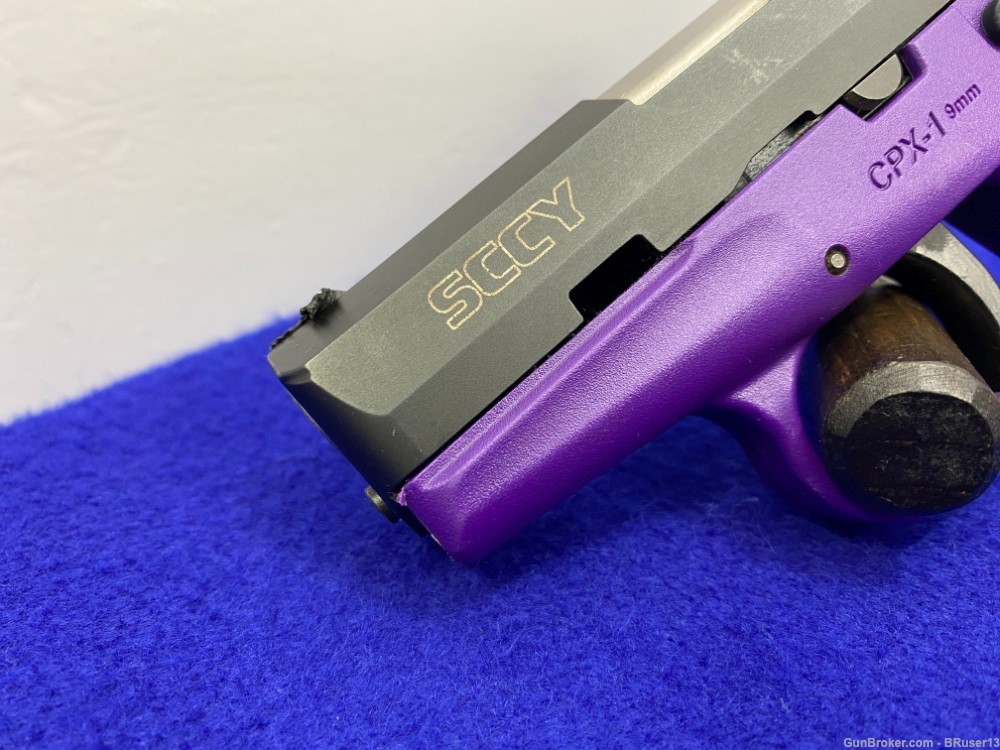 SCCY Industries CPX-1 9mm Black 3.1" *EYE-CATCHING PURPLE POLYMER FRAME*-img-11