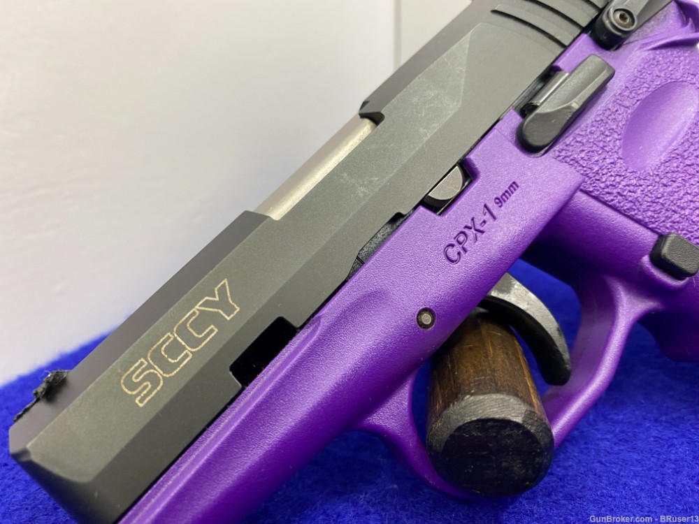 SCCY Industries CPX-1 9mm Black 3.1" *EYE-CATCHING PURPLE POLYMER FRAME*-img-10