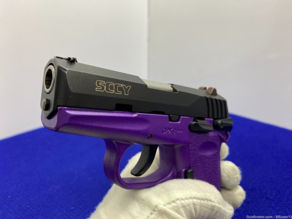 SCCY Industries CPX-1 9mm Black 3.1" *EYE-CATCHING PURPLE POLYMER FRAME*-img-30