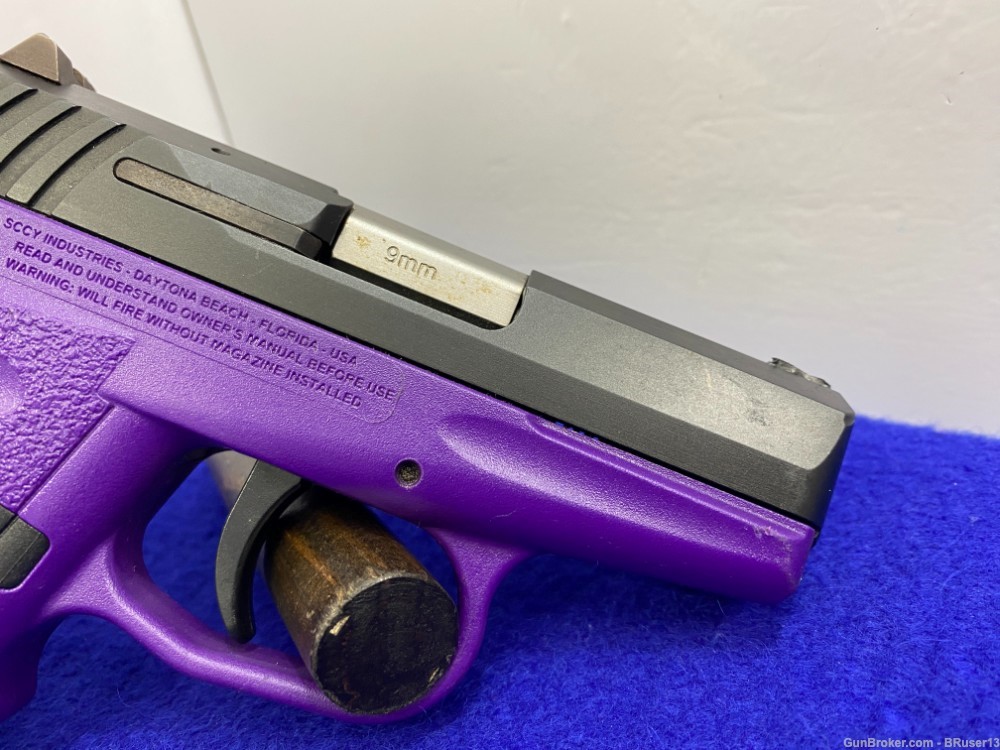 SCCY Industries CPX-1 9mm Black 3.1" *EYE-CATCHING PURPLE POLYMER FRAME*-img-20