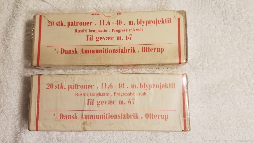 Two Boxes Forty Rounds 11.6x40 Danish M67 1867 Rolling Block-img-0