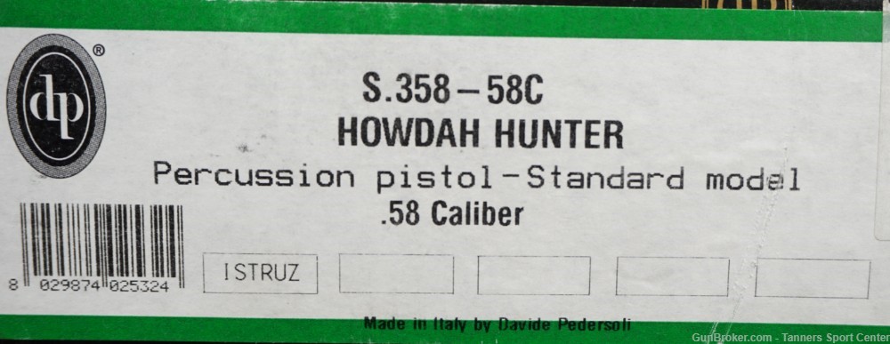 UNFIRED Davide Pedersoli Howday Hunter .58cal Percussion 11" No Reserve-img-21