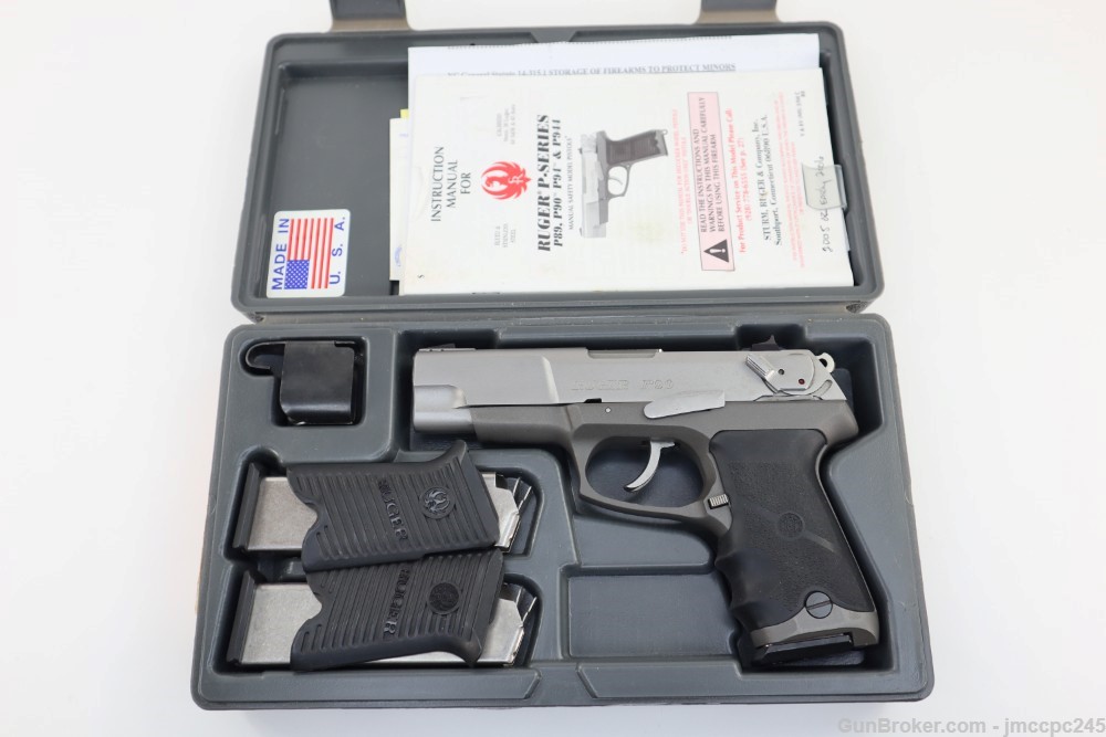 Nice Stainless Ruger P90 .45 ACP Pistol W/ Box W/ 3 Mags Made In 2004 6622-img-3
