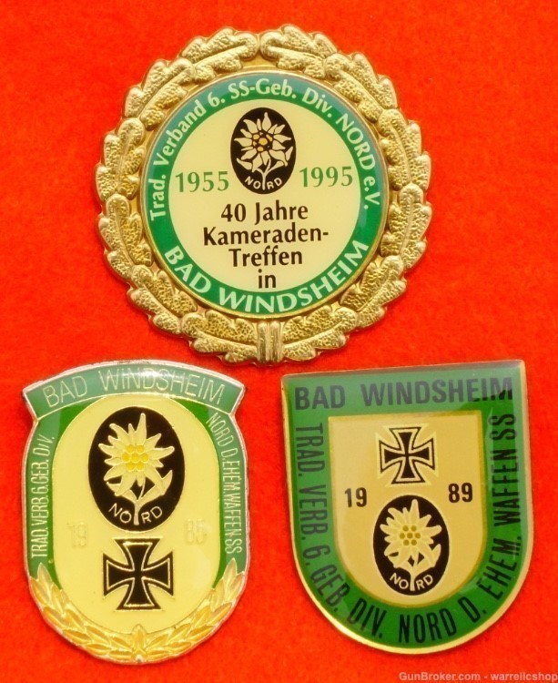 WW2 German 6th SS reunion badges.-img-0