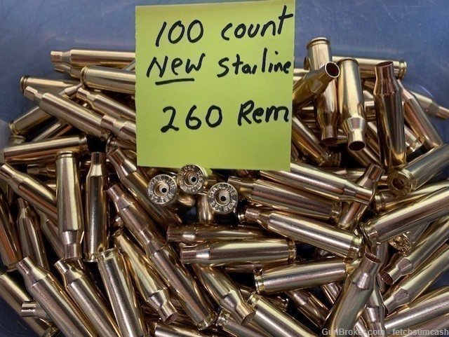 100 Count New Starline 260 Rem brass-img-0