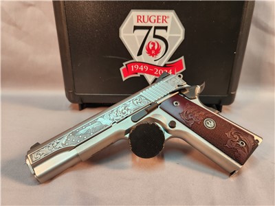 RUGER 75TH SR1911 STAINLESS ENGRAVED 45ACP NEW! LOW PRICE!