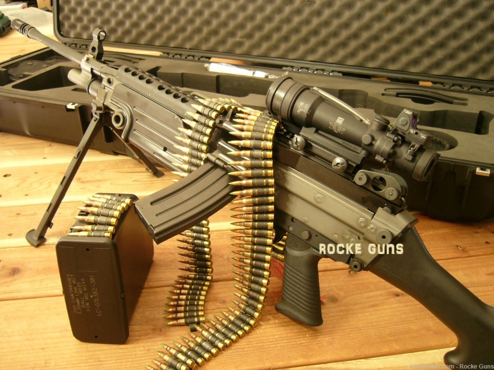 FN FNH HERSTAL M249 M249S 5.56 NATO BELTED GREEN TIP TRIJICON ACOG RMR 5.56-img-0