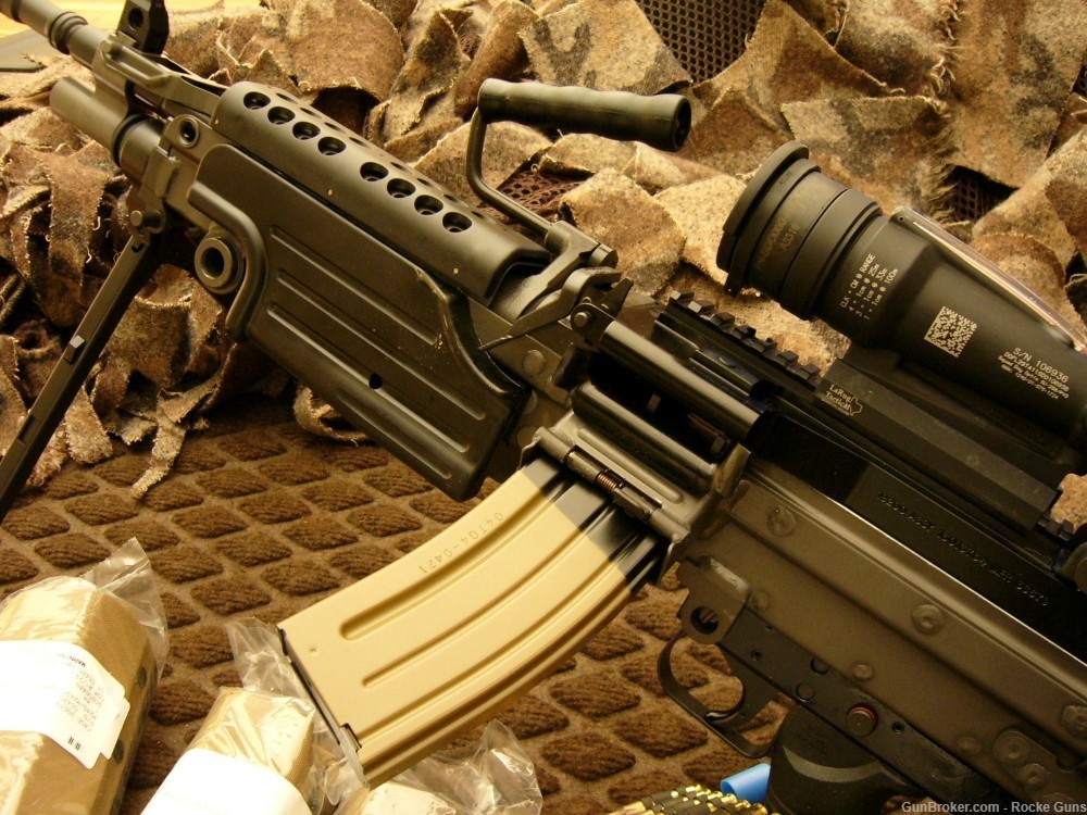 FN FNH HERSTAL M249 M249S 5.56 NATO BELTED GREEN TIP TRIJICON ACOG RMR 5.56-img-1
