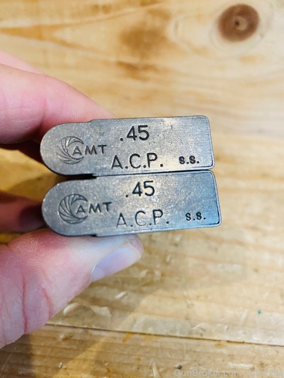 (2) AMT 45 ACP BackUp Brand New Stainless Steel Factory Mags-img-3