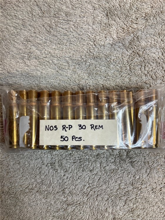 30 Cal. Remington Brass Cases, 50 Pieces, NOS!-img-0