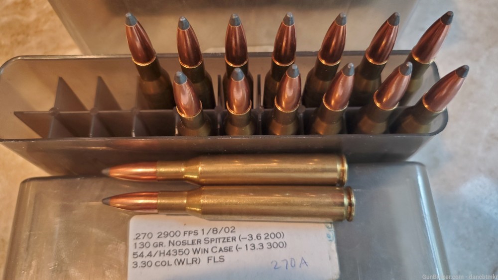 270 Winchester ammo - 78 rounds handloads and 15 brass  - see details-img-1
