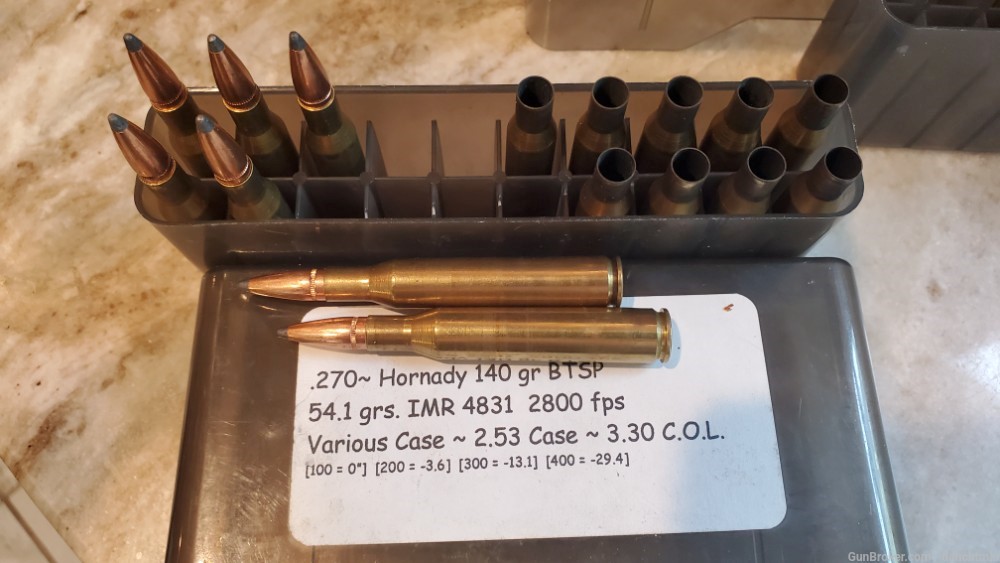 270 Winchester ammo - 78 rounds handloads and 15 brass  - see details-img-6