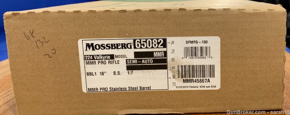 MOSSBERG 18" STAINLESS MMR PRO .224 VALKYRIE ORIG BOX & PAPERS 1:7 TWIST-img-3
