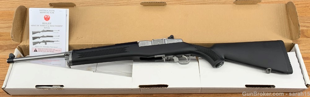 RUGER 18.5" MATTE STAINLESS MINI 14 RANCH ORIGINAL BOX & PAPERS 5.56 NATO-img-0