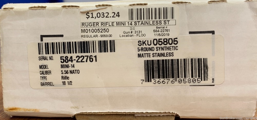 RUGER 18.5" MATTE STAINLESS MINI 14 RANCH ORIGINAL BOX & PAPERS 5.56 NATO-img-3