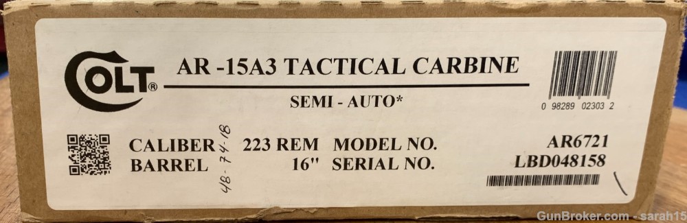 COLT AR6721 RARE AR-15A3 TACTICAL CARBINE 16" ORIG BOX & PAPERS .223 REM -img-3