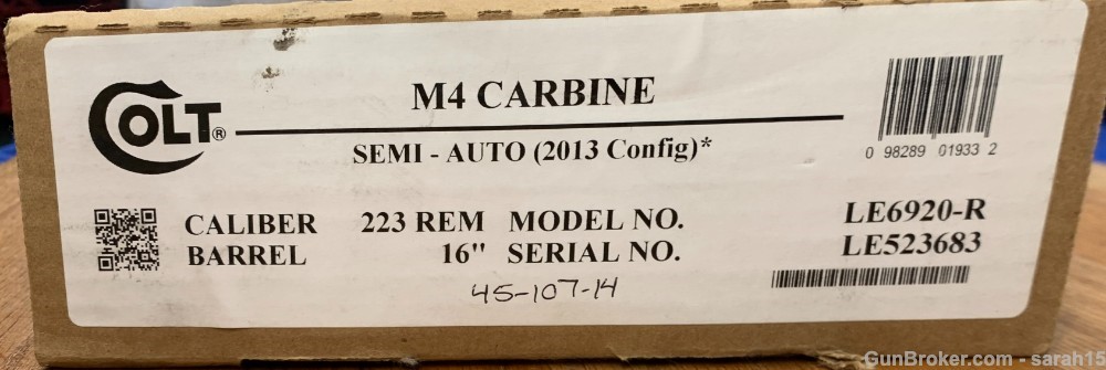 COLT LE6920-R 16" BLACK M4 CARBINE .223 REM ORIG BOX & PAPERS 2013 CONFIG-img-3