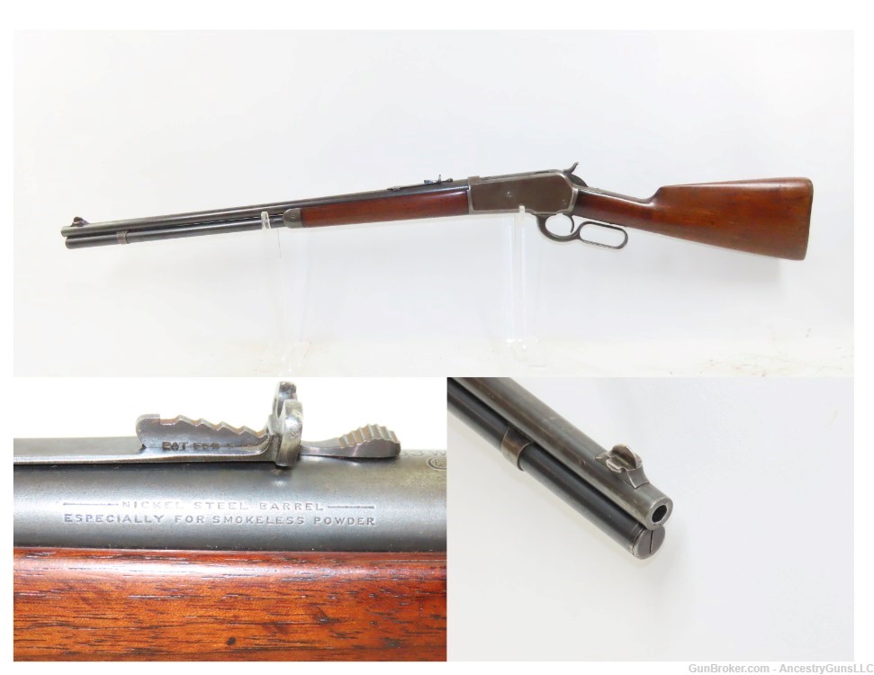 c1906 mfr WINCHESTER Model 1886 “LIGHTWEIGHT” Lever Action .33 WCF Repeater-img-0