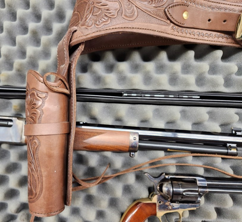 HENRY Lever STOEGER UBERTI 1873 CASE Color Holster Belt Ammo COMBO 45 Colt -img-18