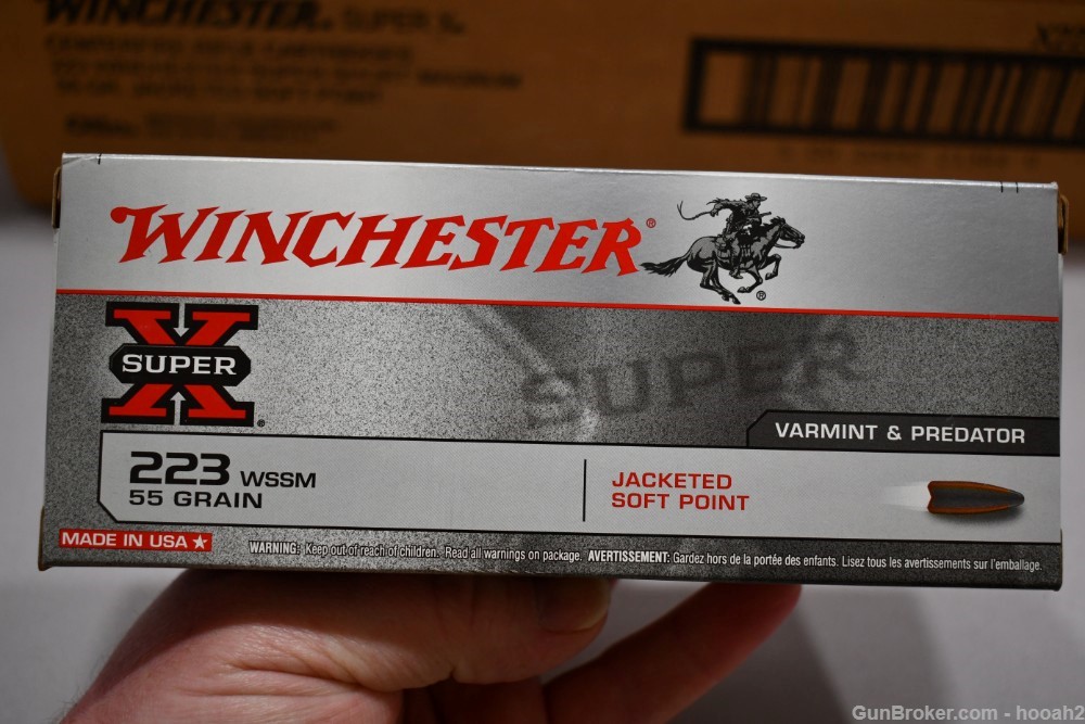 Full Case 200 Rds Winchester Super X 223 WSSM 55 G Jacketed Soft Point -img-5