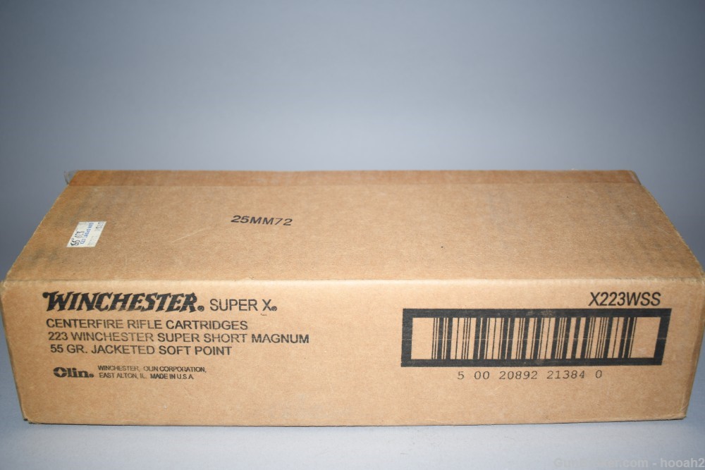 Full Case 200 Rds Winchester Super X 223 WSSM 55 G Jacketed Soft Point -img-0