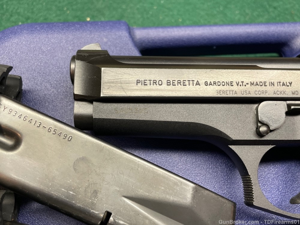 Beretta 92 Compact L type G decocker 9mm scarce w/ original box & 3 mags-img-9