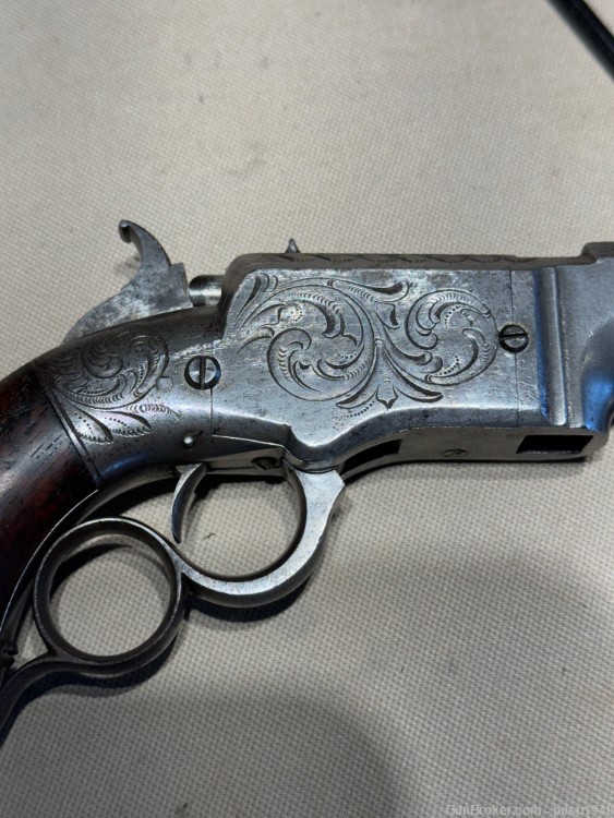 Engraved Smith & Wesson Volcanic No. 1 Lever Action Pistol-img-15