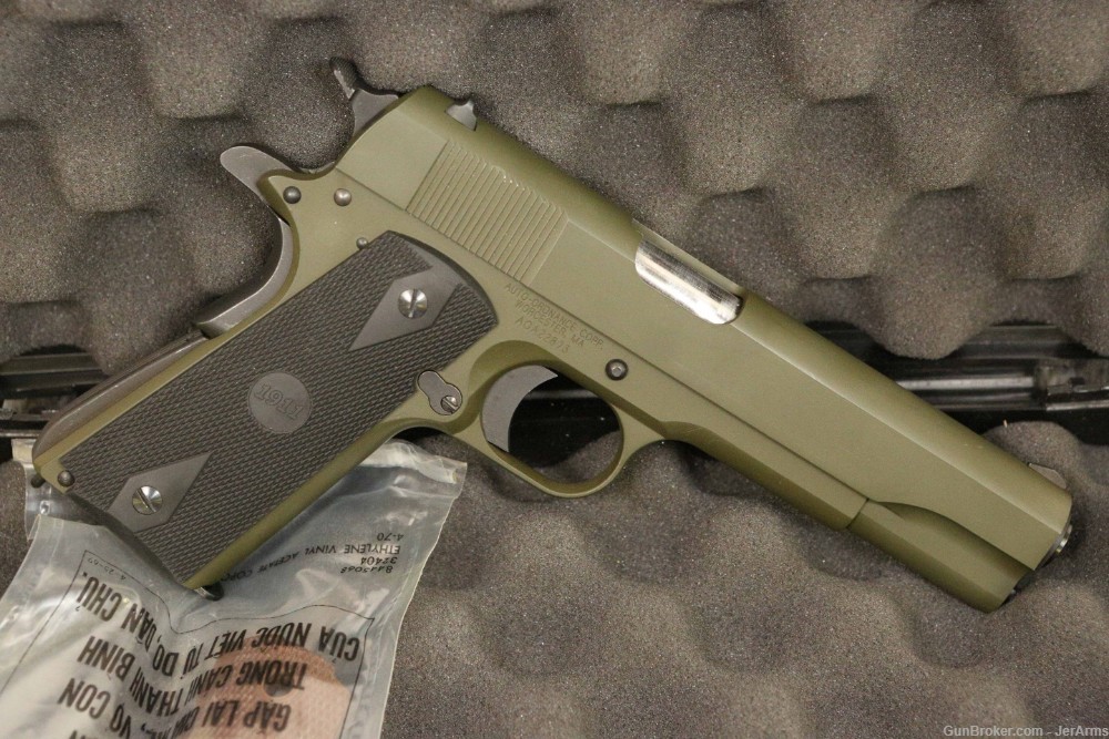 AUTO ORDNANCE 1911A1 .45ACP 1911 Semi Auto pistol Sniper Green 1911SGCAB-img-0