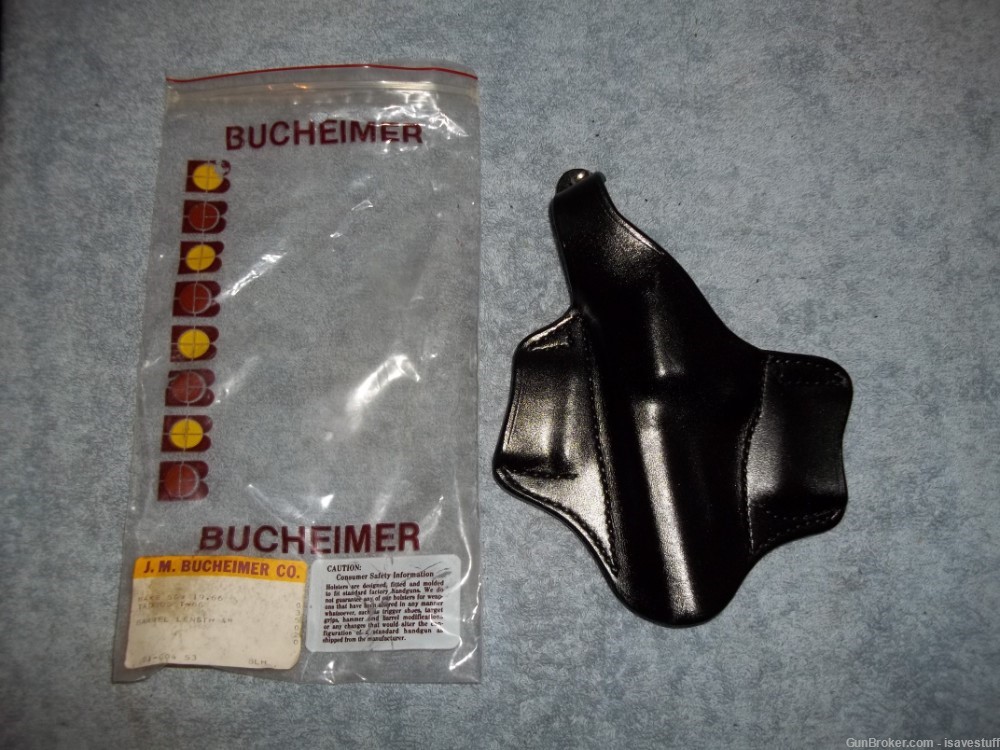 NOS Bucheimer L/H Concealer OWB Leather Holster Smith Wesson 4" 10 13 19 65-img-2