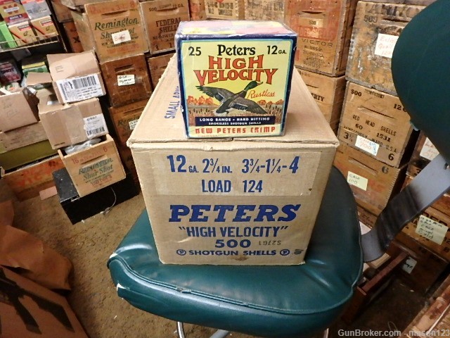 FULL 20 BOX CASE OLD 12 GA PETERS IN DUCK BOX  500 RDS 20 BOXES-img-6