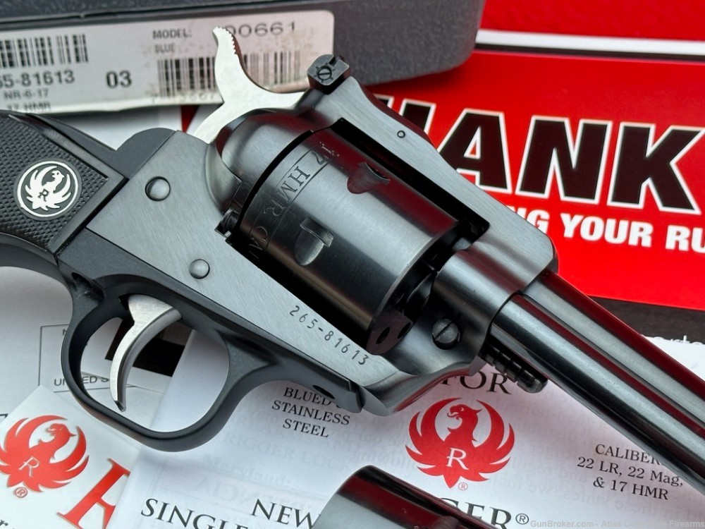 2014 Ruger Single-Six Convertible .17 HMR / .17-M2 Blue 6.5" - Collector!-img-9