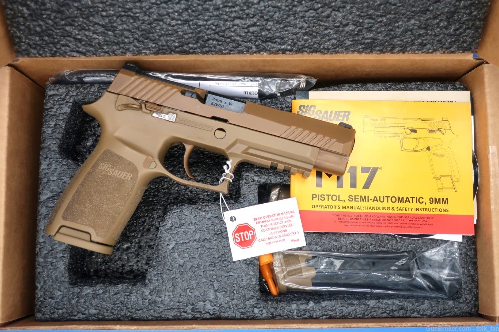 US Army Issue Sig M17 9MM Service Pistol Surplus w/Box -img-0