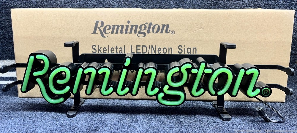 Remington Skeletal LED Green Neon Sign NIB!-img-0