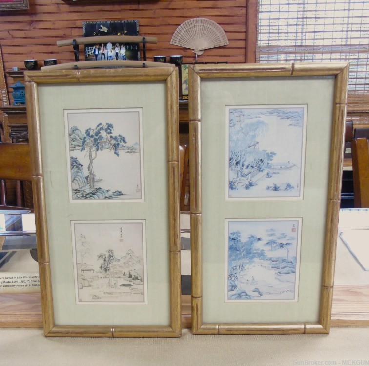 Vintage Asian Watercolor prints “Signed by Artist.-img-0