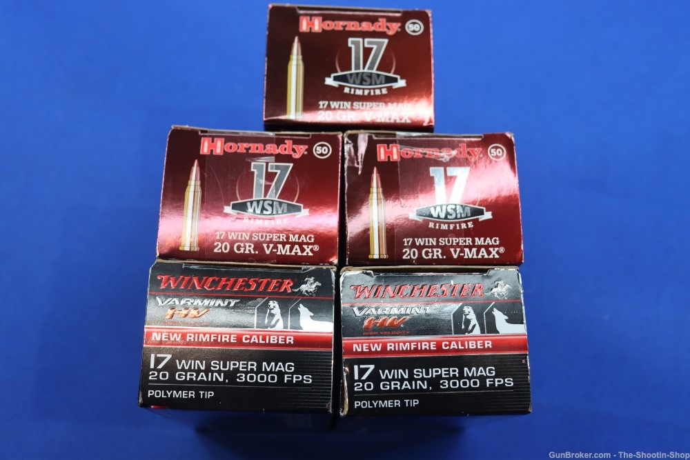 Winchester & Hornady 17WSM Rifle Ammunition Lot of 250RDS 17 WIN SUPER MAG -img-3