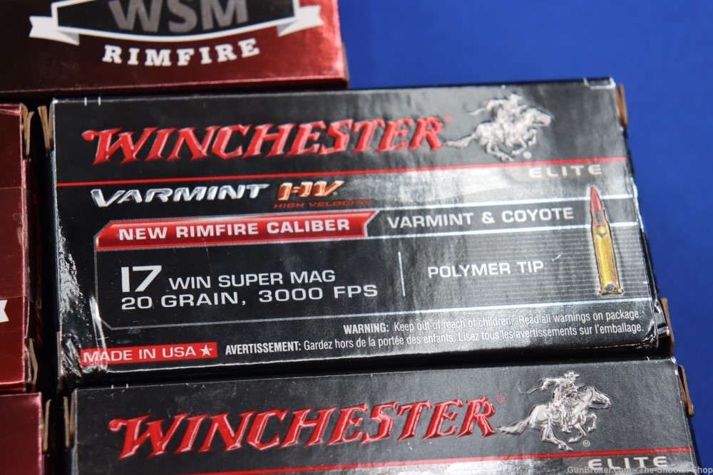 Winchester & Hornady 17WSM Rifle Ammunition Lot of 250RDS 17 WIN SUPER MAG -img-2