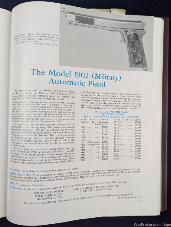 RARE Colt Model 1902 Military .38 Auto Pistol Circa 1917-img-2
