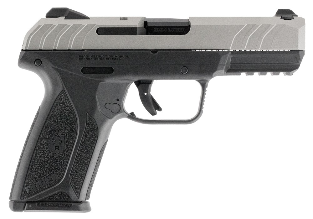 Ruger Security-9  9mm 4 15+1 Black Nylon Frame Silver Cerakote Steel Slide -img-0