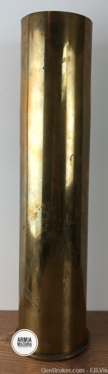 Original German WWI 10.5 cm brass shell dated 1918 105mm cannon-img-1